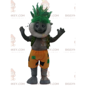 Costume de mascotte BIGGYMONKEY™ de koala gris barbu avec une