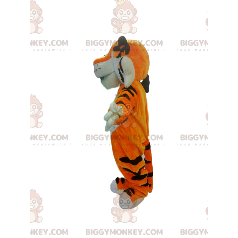 Zeer vriendelijk oranje tijger BIGGYMONKEY™ mascottekostuum -
