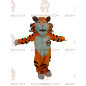 Costume mascotte BIGGYMONKEY™ tigre arancione molto amichevole