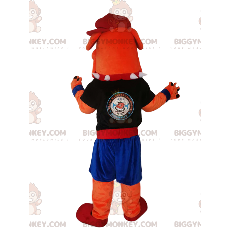 BIGGYMONKEY™ Disfraz de mascota de perro pelota naranja en ropa