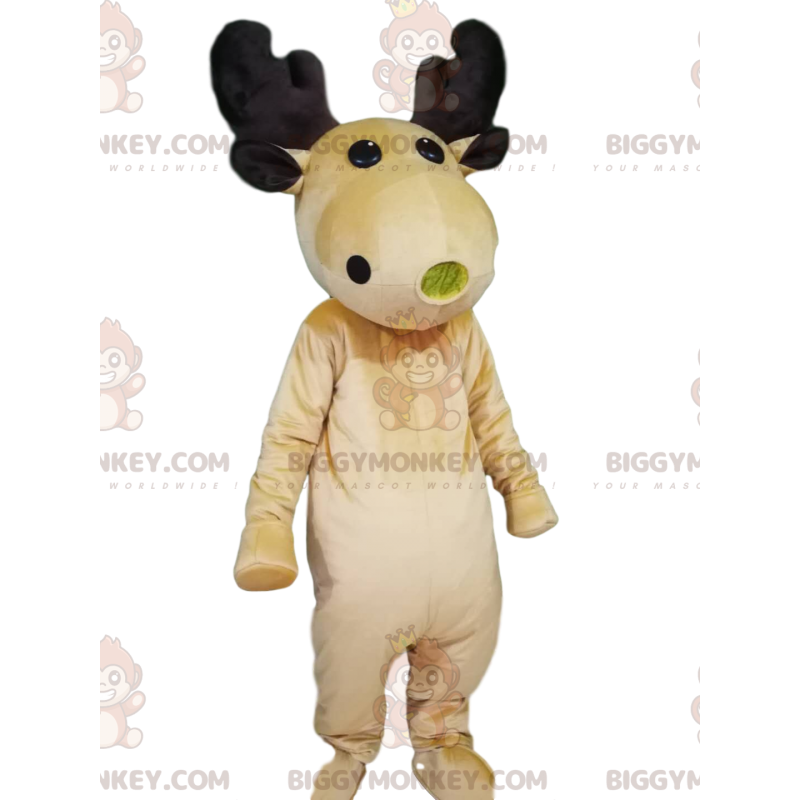 Costume da mascotte da renna BIGGYMONKEY™ con bellissime corna