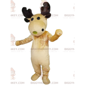 Costume da mascotte da renna BIGGYMONKEY™ con bellissime corna
