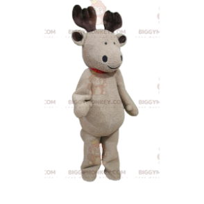 Costume de mascotte BIGGYMONKEY™ de renne beige avec un sourire