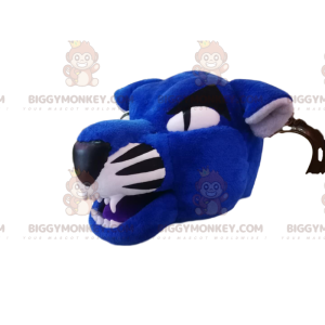 Blauwe en zwarte tijger BIGGYMONKEY™ mascottekostuum hoofd -