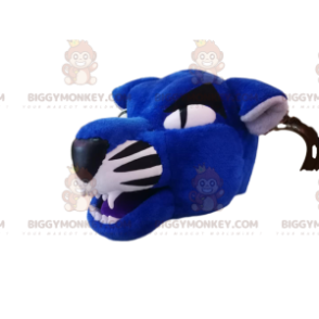 Sininen ja musta tiikeri BIGGYMONKEY™ maskotti-asun pää -