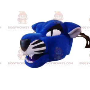 Tête de Costume de mascotte BIGGYMONKEY™ de tigre bleu et noir