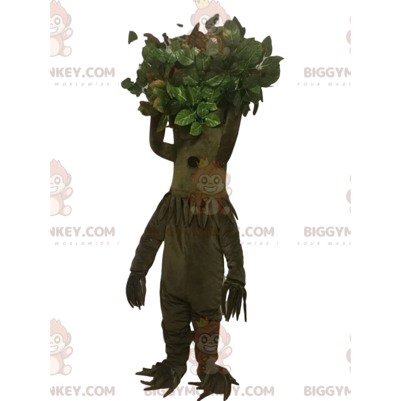 BIGGYMONKEY™ mascot costume of khaki tree with cute crown -