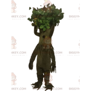 BIGGYMONKEY™ mascot costume of khaki tree with cute crown –