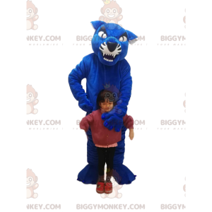 Blauwe en zwarte tijger BIGGYMONKEY™ mascottekostuum. tijgerpak