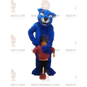 Traje de mascote BIGGYMONKEY™ Tigre Azul e Preto. fantasia de