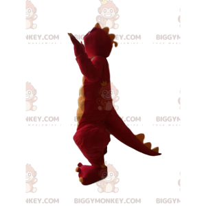 Costume da mascotte BIGGYMONKEY™ dinosauro divertente rosso e