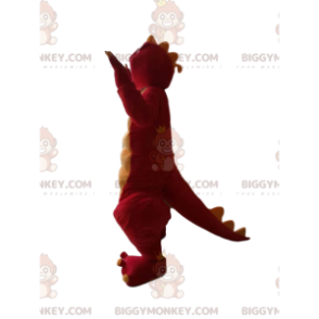 Red and Yellow Funny Dinosaur BIGGYMONKEY™ Mascot Costume –