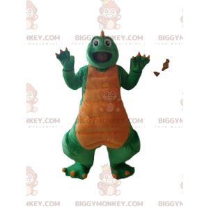 Costume mascotte BIGGYMONKEY™ dinosauro verde e giallo -