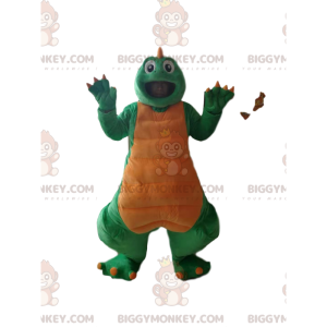 Grøn og gul dinosaur BIGGYMONKEY™ maskotkostume -