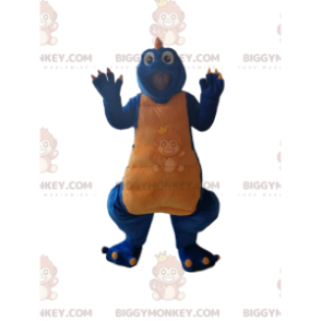 Blau-gelbes Dinosaurier-BIGGYMONKEY™-Maskottchen-Kostüm -
