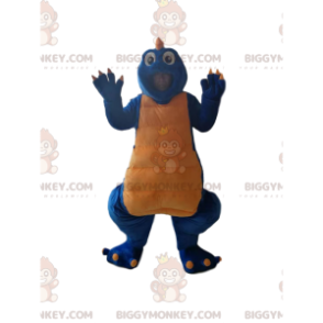 Blauwe en gele dinosaurus BIGGYMONKEY™ mascottekostuum -