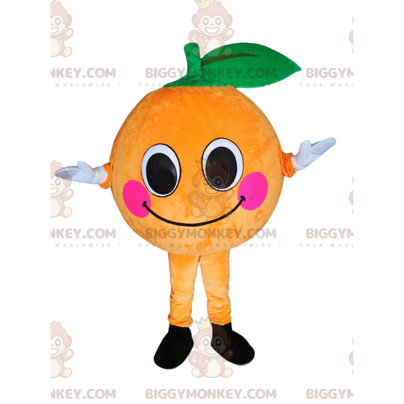 Traje de mascote de pesca BIGGYMONKEY™ com um sorriso enorme –