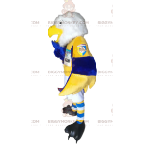 Traje de mascote BIGGYMONKEY™ White Eagle Golden Eagle em