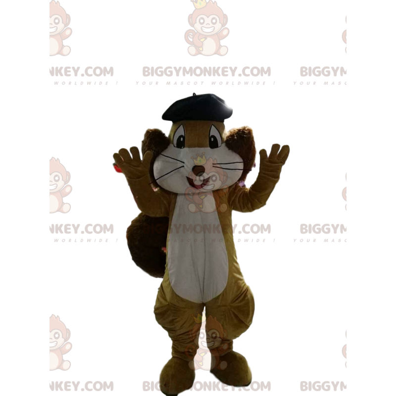 BIGGYMONKEY™ mascottekostuum bruine en witte eekhoorn met