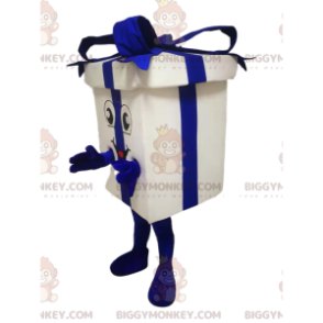 Confezione regalo bianca e blu Costume da mascotte BIGGYMONKEY™