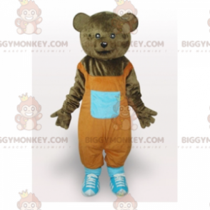 Braunbär BIGGYMONKEY™ Maskottchen-Kostüm mit orangefarbenen