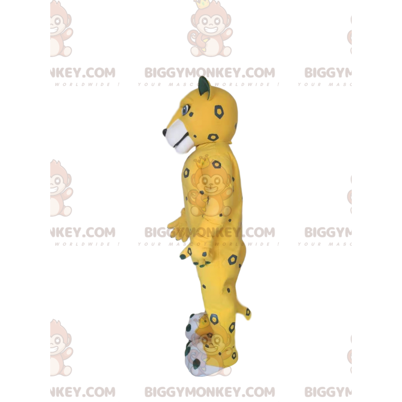 BIGGYMONKEY™ maskotkostume Gul leopard med grå pletter -