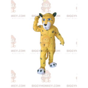 BIGGYMONKEY™ Mascot Costume Yellow Leopard with Gray Spots –