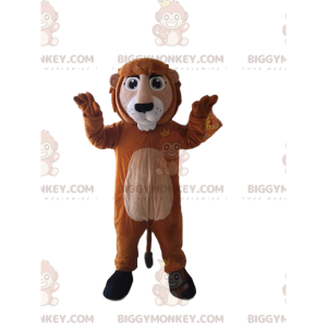 Costume mascotte BIGGYMONKEY™ leone marrone e marrone chiaro.