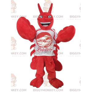 Hilarious Lobster BIGGYMONKEY™ Mascot Costume With White Jersey
