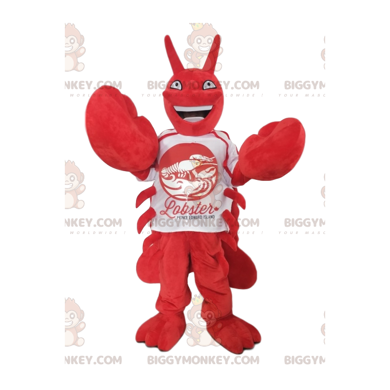 Kostium maskotki Hilarious Lobster BIGGYMONKEY™ z białą