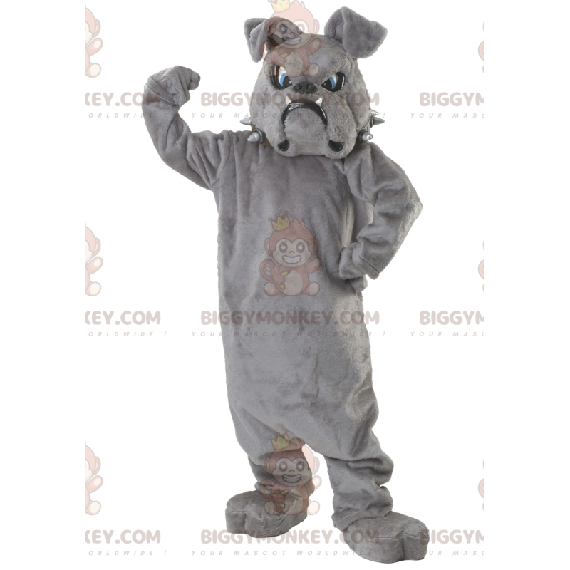 BIGGYMONKEY™ Costume da mascotte Bulldog grigio con occhi