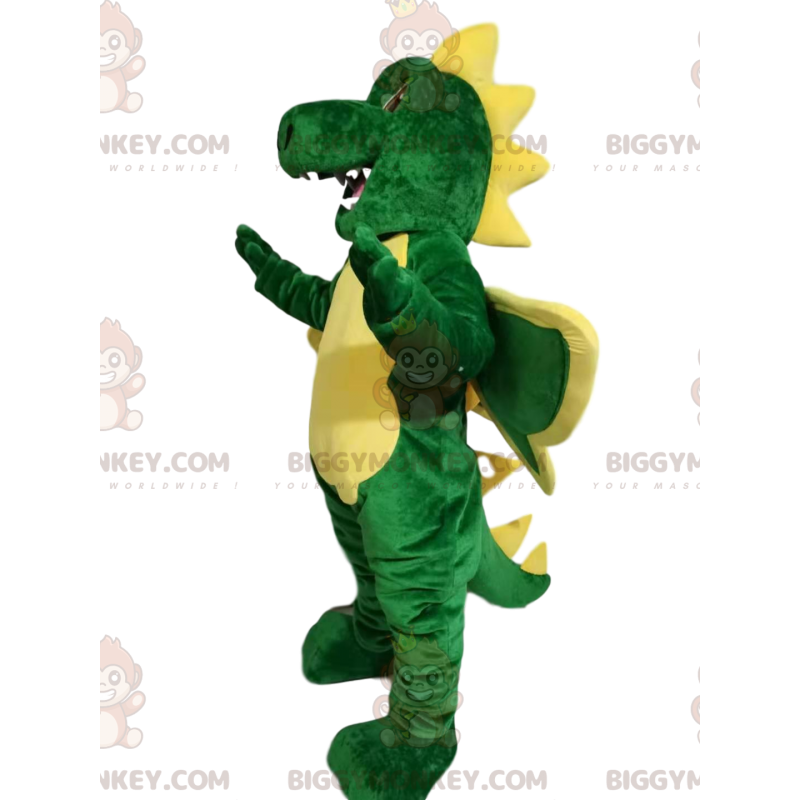 Costume de mascotte BIGGYMONKEY™ de dragon amusant vert et