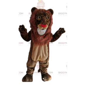 BIGGYMONKEY™ Brown Lion Heart Nose Mascot Costume -