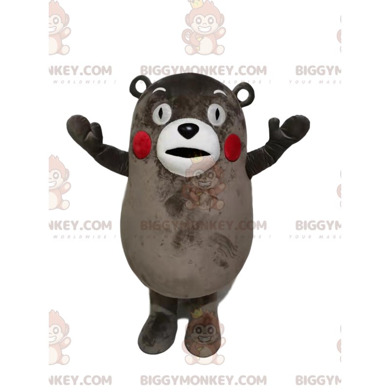 BIGGYMONKEY™ Costume da mascotte Orsacchiotto grigio e bianco