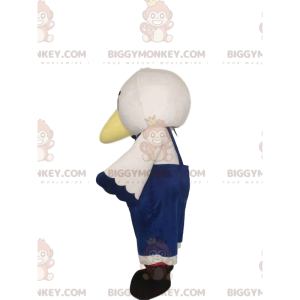 Costume de mascotte BIGGYMONKEY™ de petit oiseau blanc avec une