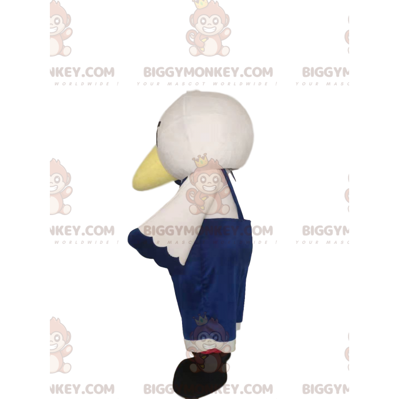 Costume de mascotte BIGGYMONKEY™ de petit oiseau blanc avec une