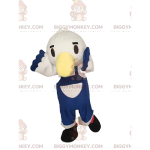 BIGGYMONKEY™ Mascottekostuum voor kleine witte vogel met blauwe