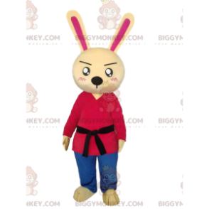 Costume de mascotte BIGGYMONKEY™ de lapin avec une ceinture