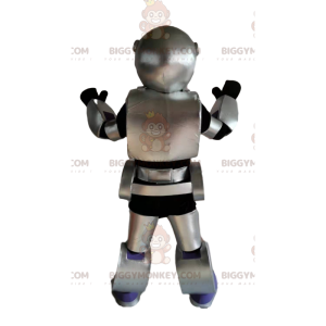 Grijze en zwarte robot BIGGYMONKEY™ mascottekostuum. robot