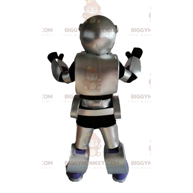 Costume de mascotte BIGGYMONKEY™ de robot gris et noir. Costume