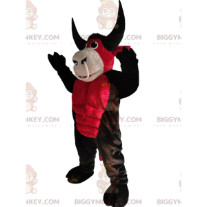 Costume da mascotte BIGGYMONKEY™ Bue rosso e marrone con anello