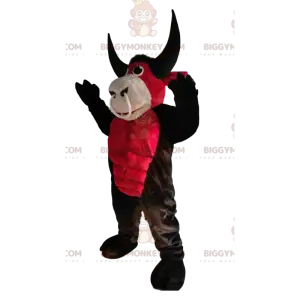 Costume da mascotte BIGGYMONKEY™ Bue rosso e marrone con anello