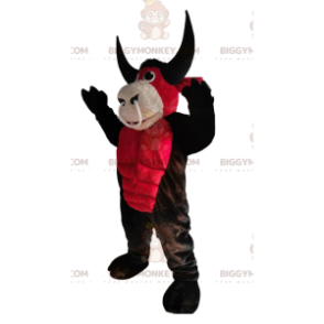 Kostým maskota červeného a hnědého vola BIGGYMONKEY™ s kroužkem