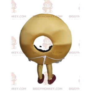 Donut BIGGYMONKEY™ maskotdräkt med sött leende och förkläde -