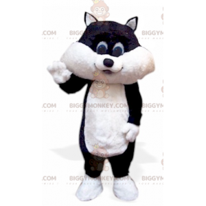 Disfraz de mascota gatito gato blanco y negro BIGGYMONKEY™ -