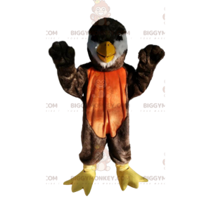 Costume de mascotte BIGGYMONKEY™ d'oiseau marron et orange avec