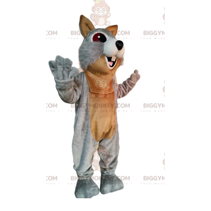 Costume de mascotte BIGGYMONKEY™ d'écureuil gris et marron très
