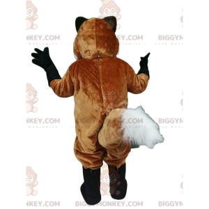 Traje de mascote BIGGYMONKEY™ de raposa marrom e branca –