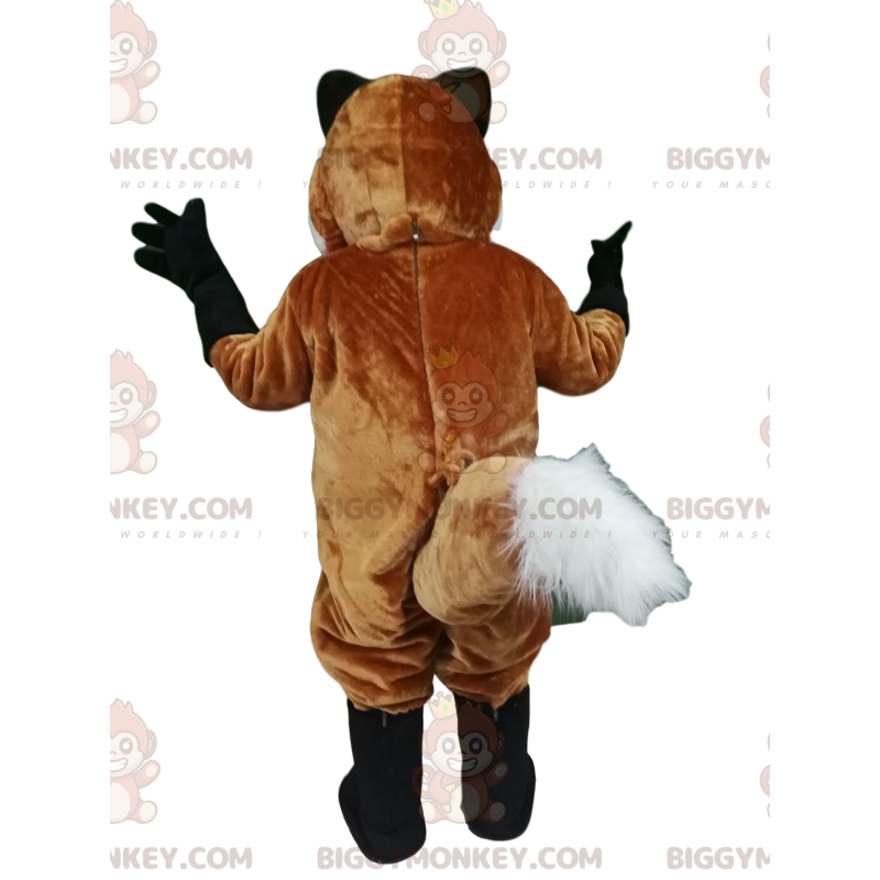 Braun-weißer Fuchs BIGGYMONKEY™ Maskottchen-Kostüm -