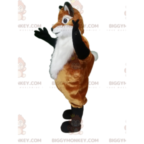 Disfraz de mascota BIGGYMONKEY™ de zorro marrón y blanco -